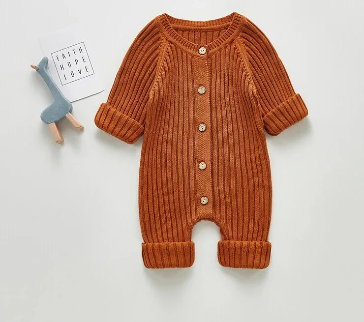Ribbed Fall Long Sleeve Romper