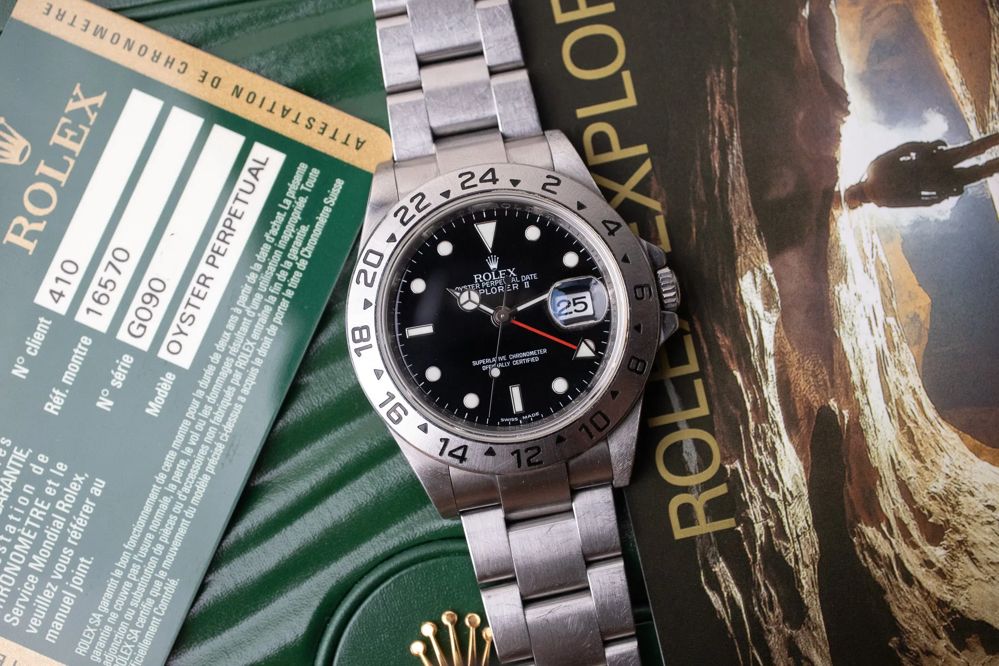 Rolex Explorer II 16570 Black 'Engraved Rehaut'