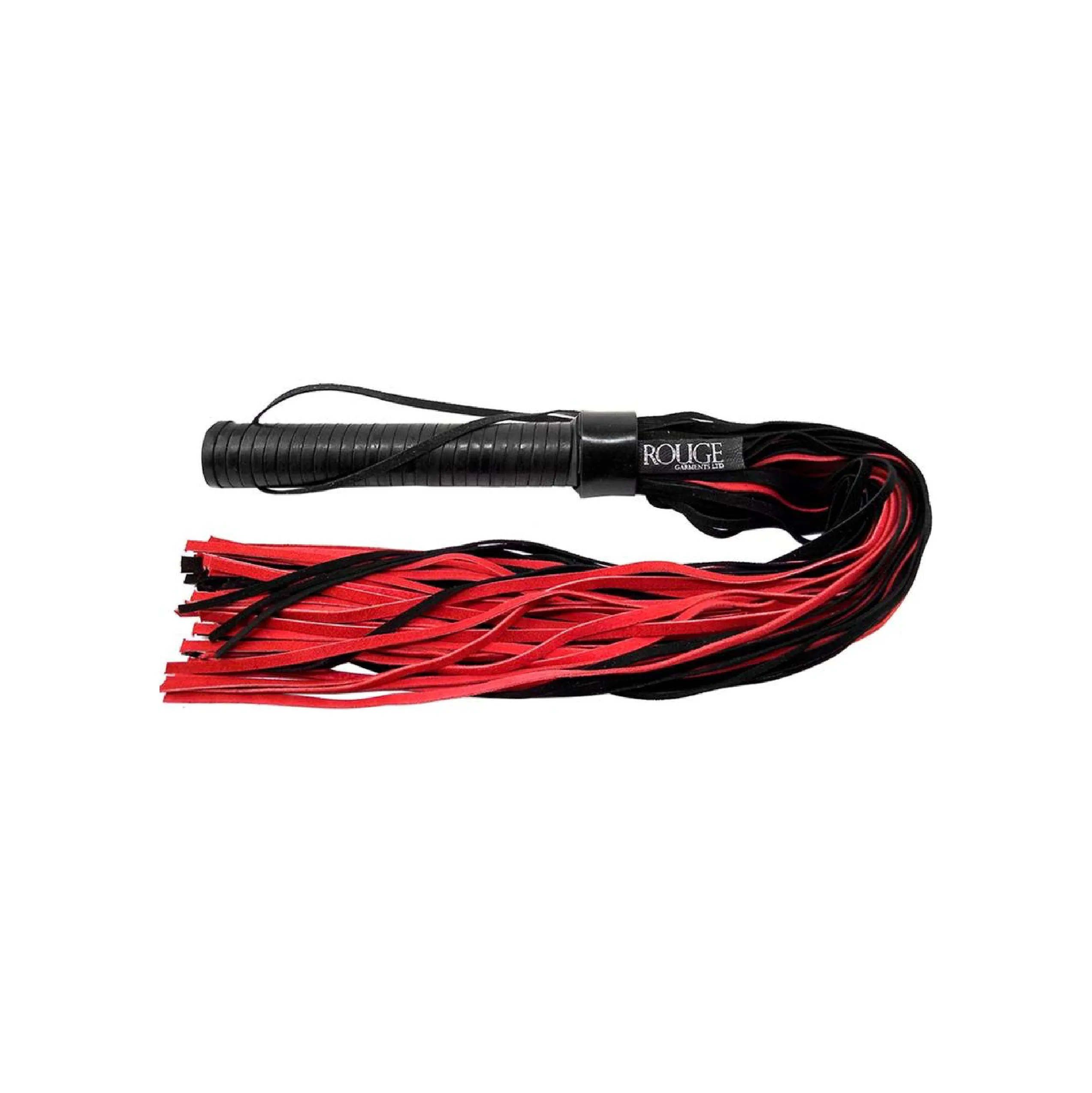 Rouge Suede Flogger with Leather Handle - Black and Red