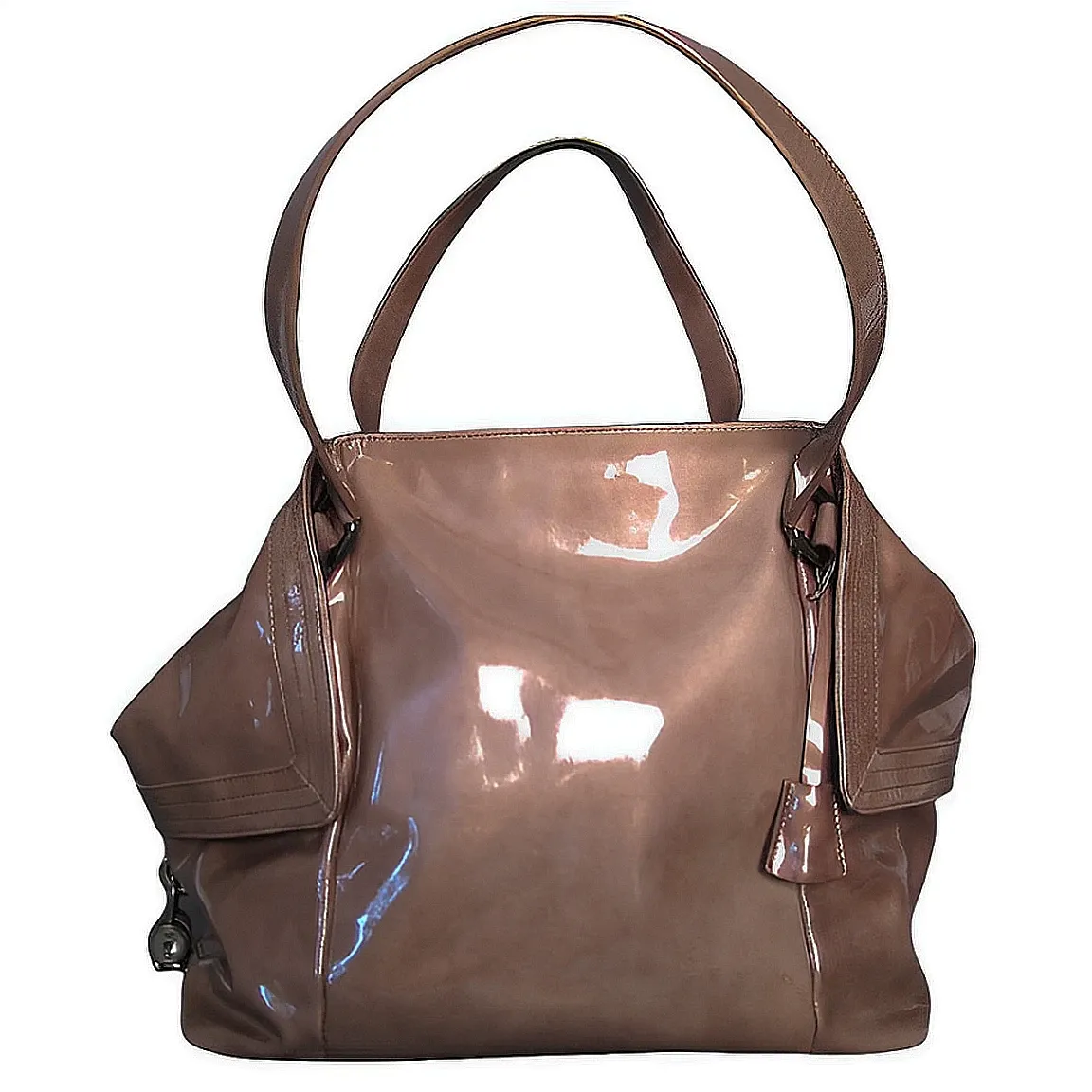 Salvatore Ferragamo Brown Patent Leather Tote Bag