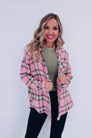 Sasha Plaid Button Down Shirt - Pink/Multi