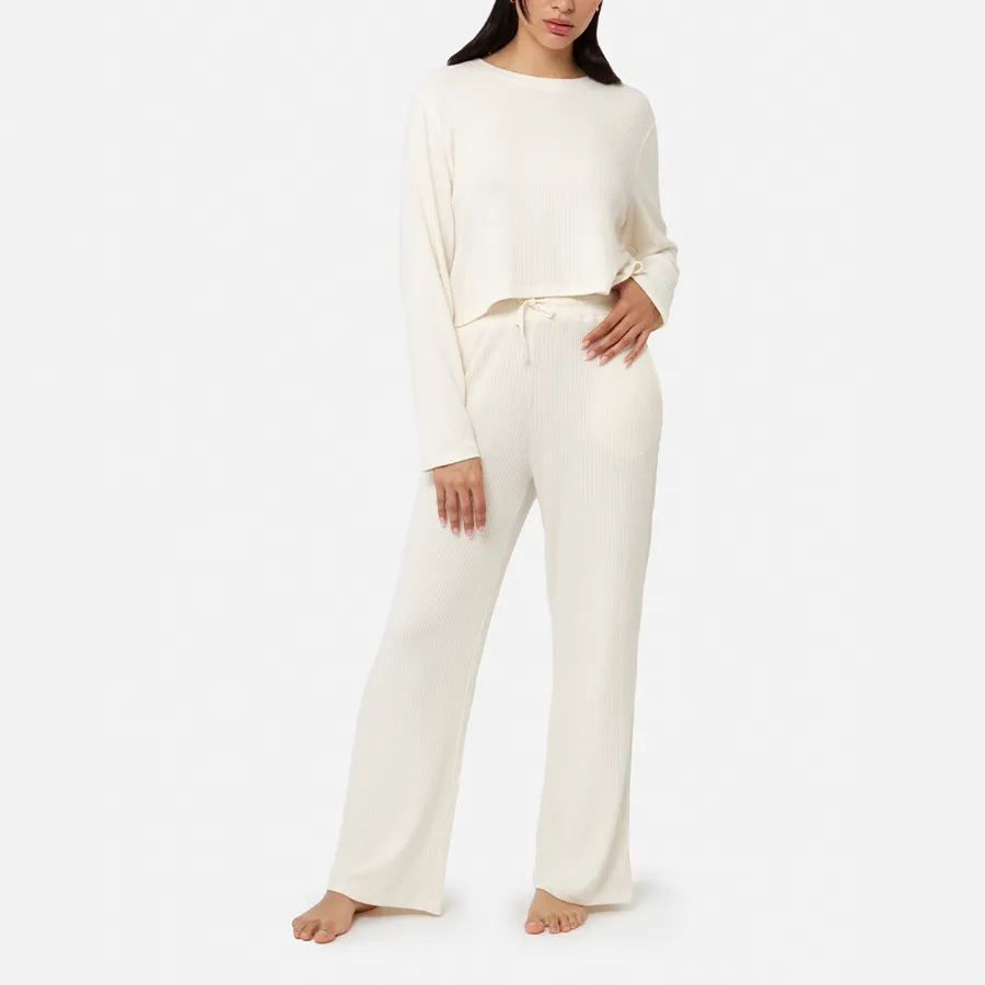 Set T-shirt de manga larga Soft Touch   Pantalón (Cream)