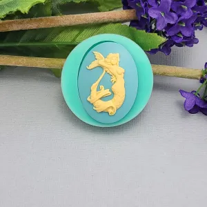 Silicone Mold Mermaid Cameo for Crafts, Jewelry, Resin, Polymer Clay.