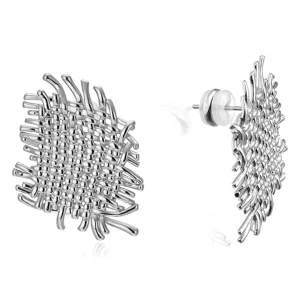 Silver Claudia Woven Earrings
