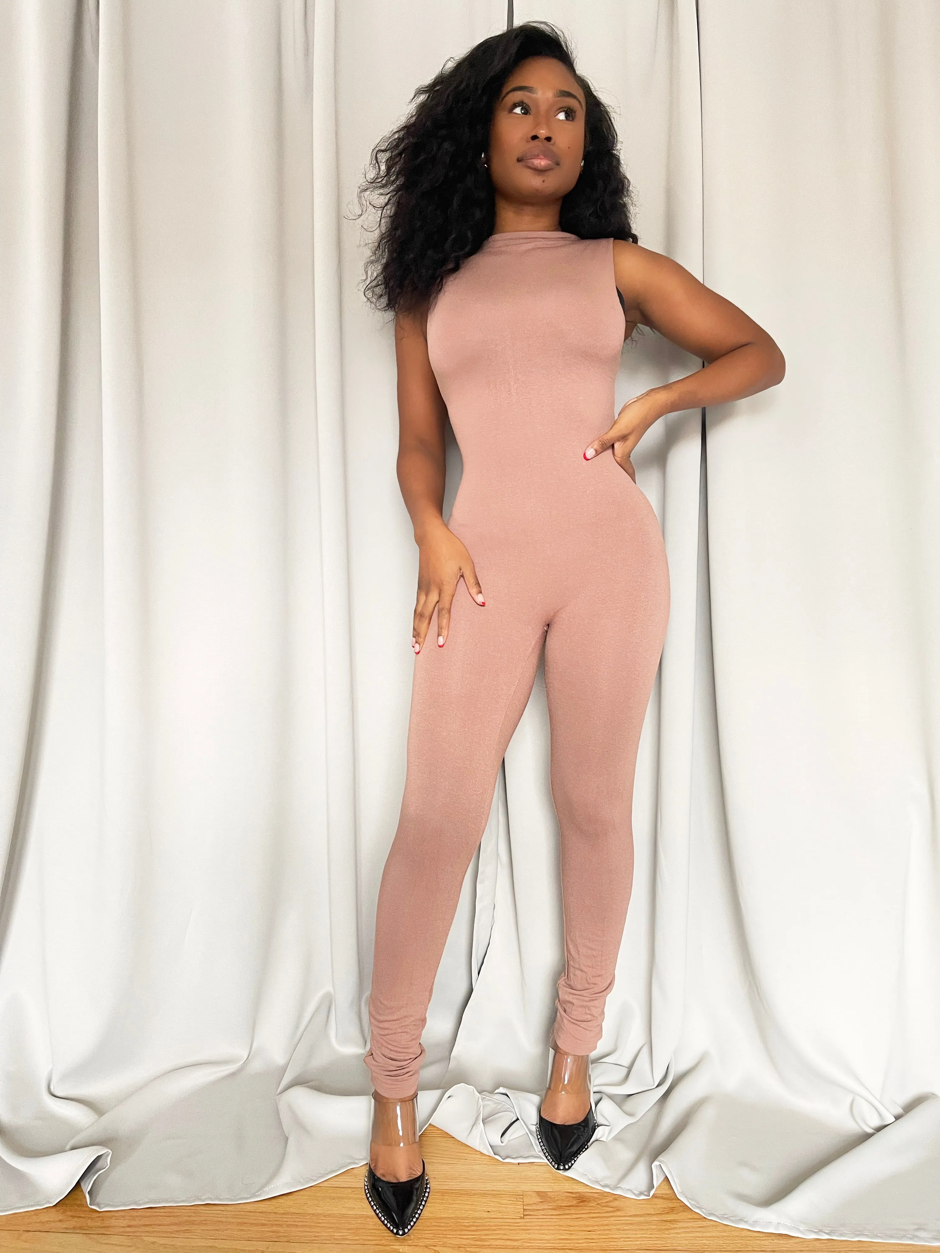 Sleeveless Nude Jumpsuit
