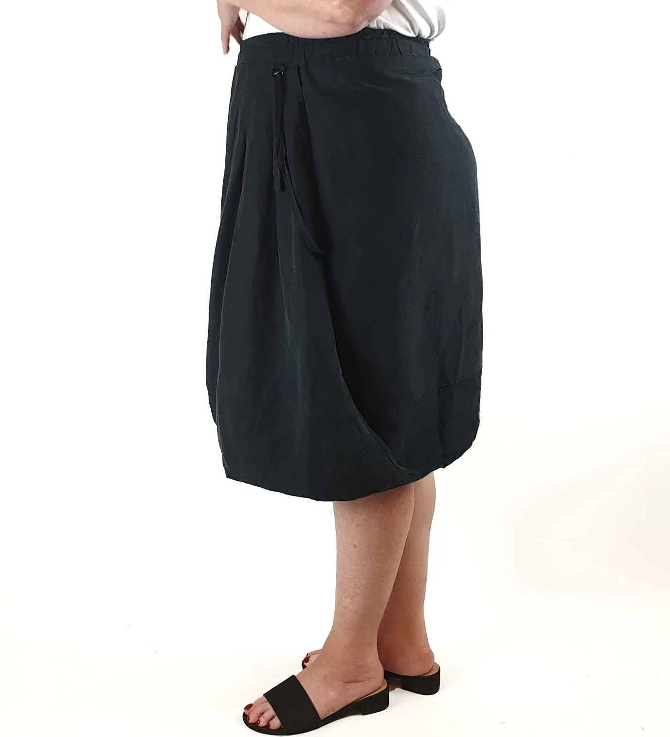 Sohn Black tencel-linen mix unique twist front skirt size 4 (best fits size 16)