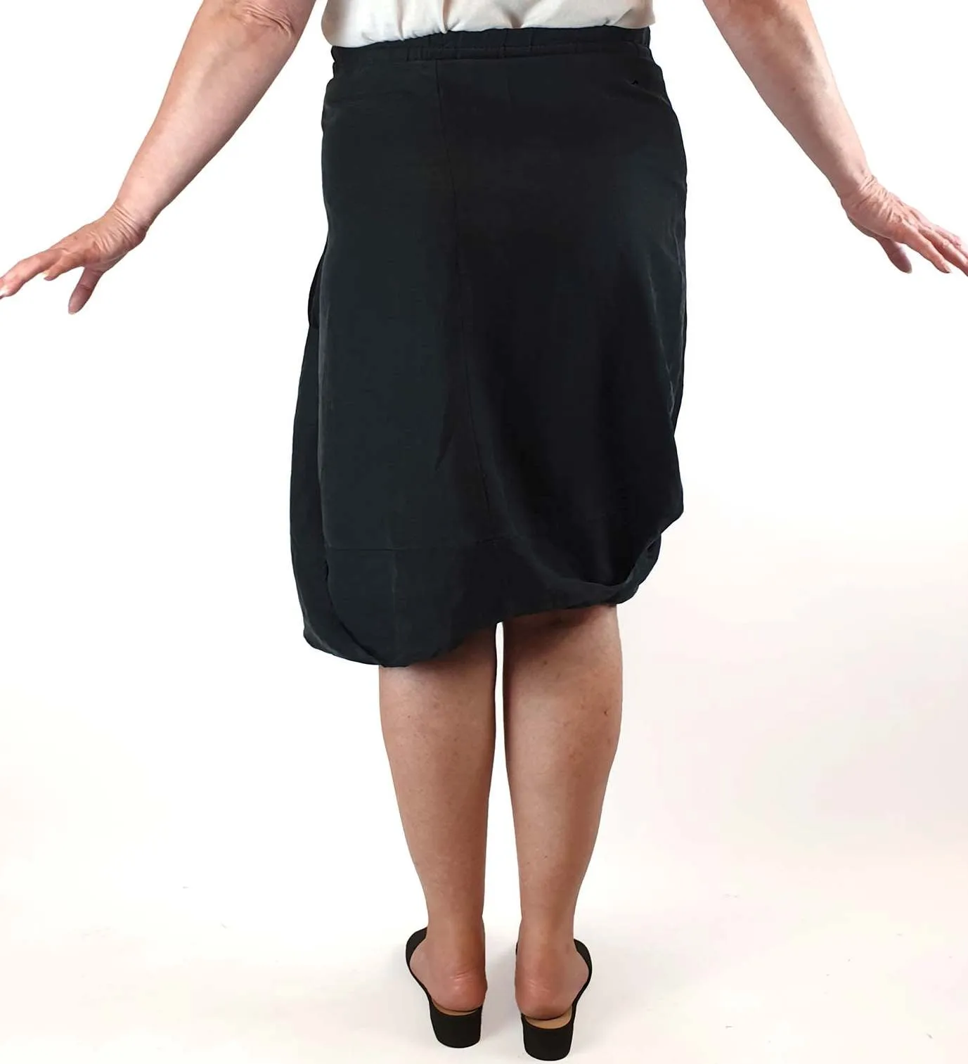 Sohn Black tencel-linen mix unique twist front skirt size 4 (best fits size 16)