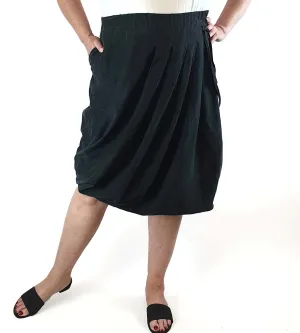 Sohn Black tencel-linen mix unique twist front skirt size 4 (best fits size 16)