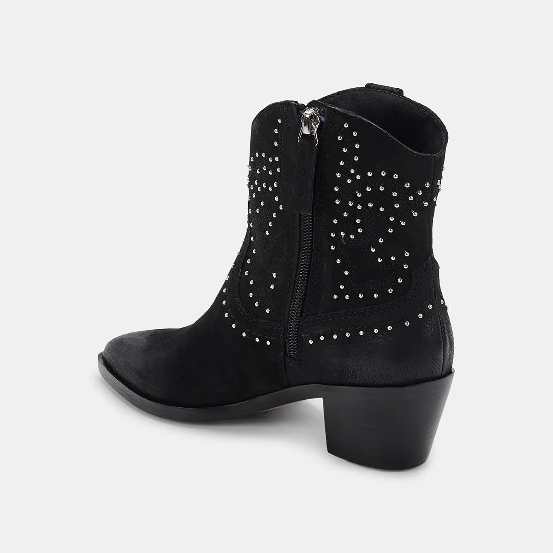 SOLOW STUD BOOTIES BLACK NUBUCK - re:vita