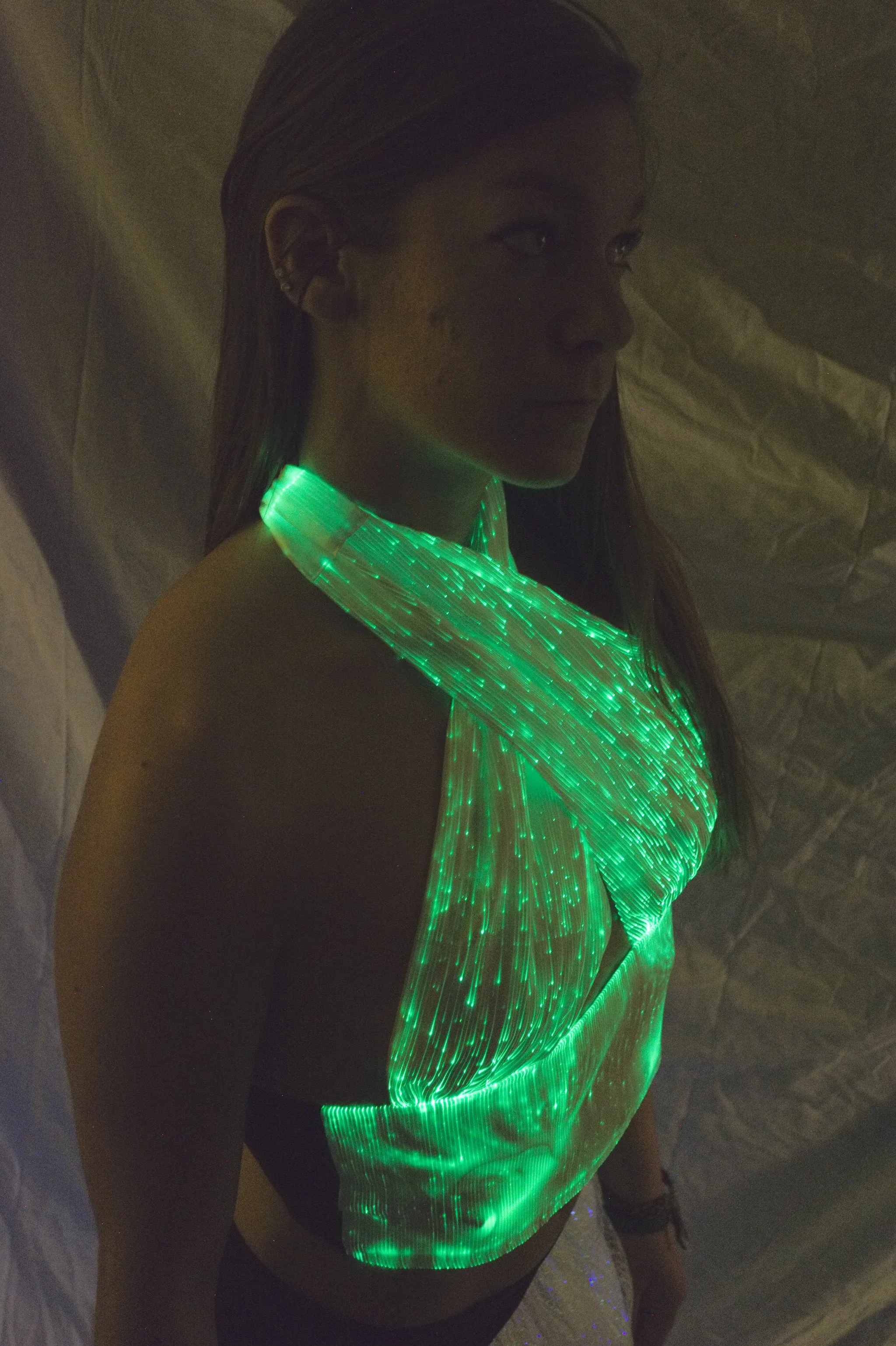 Sound Activated Fiber Optic Crossed Top - Bluetooth