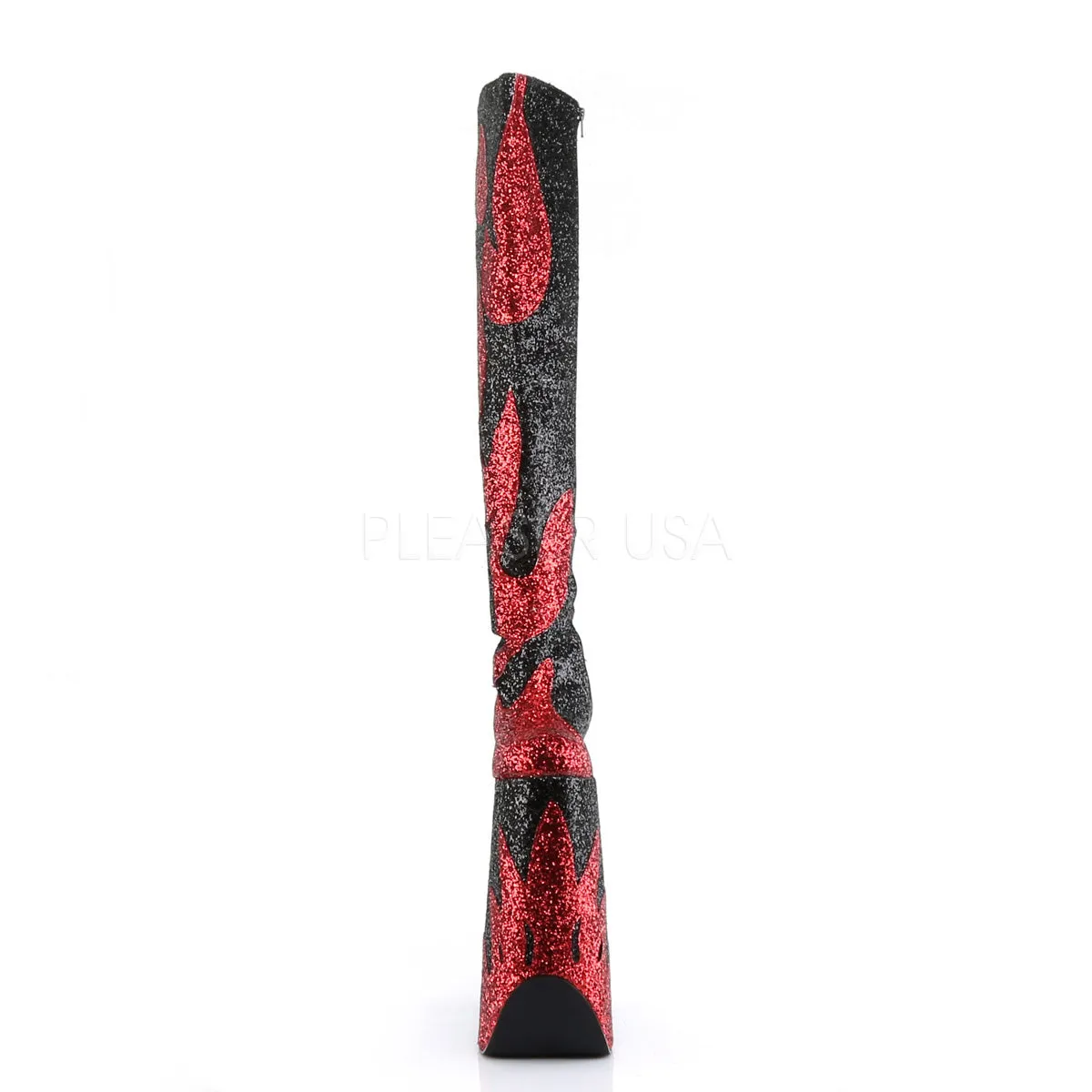 SPLASHY-3020  Red Patent-Black Glitter
