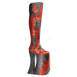 SPLASHY-3020  Red Patent-Black Glitter