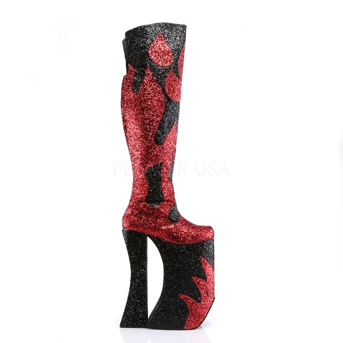 SPLASHY-3020  Red Patent-Black Glitter