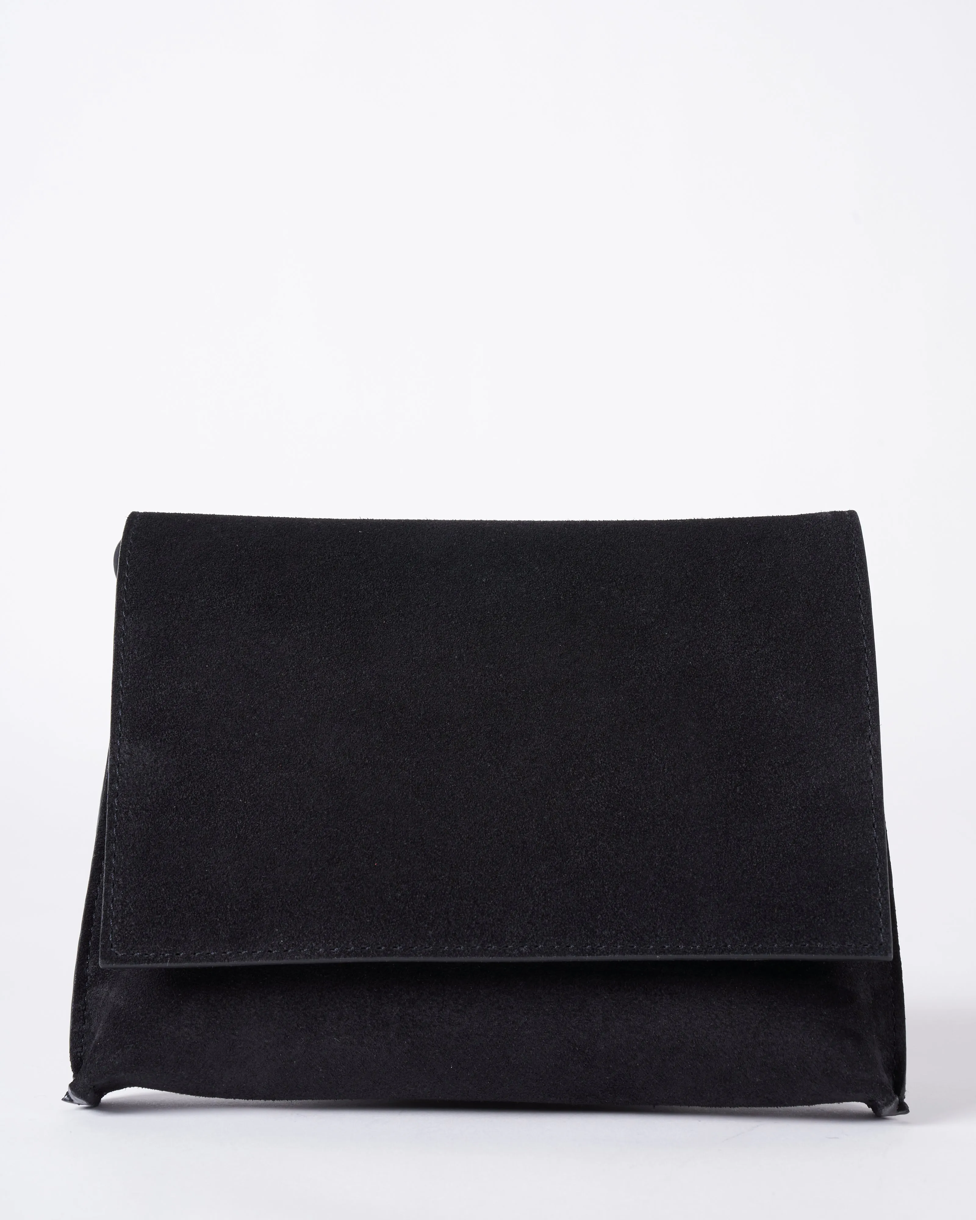 strappy foldover - black suede