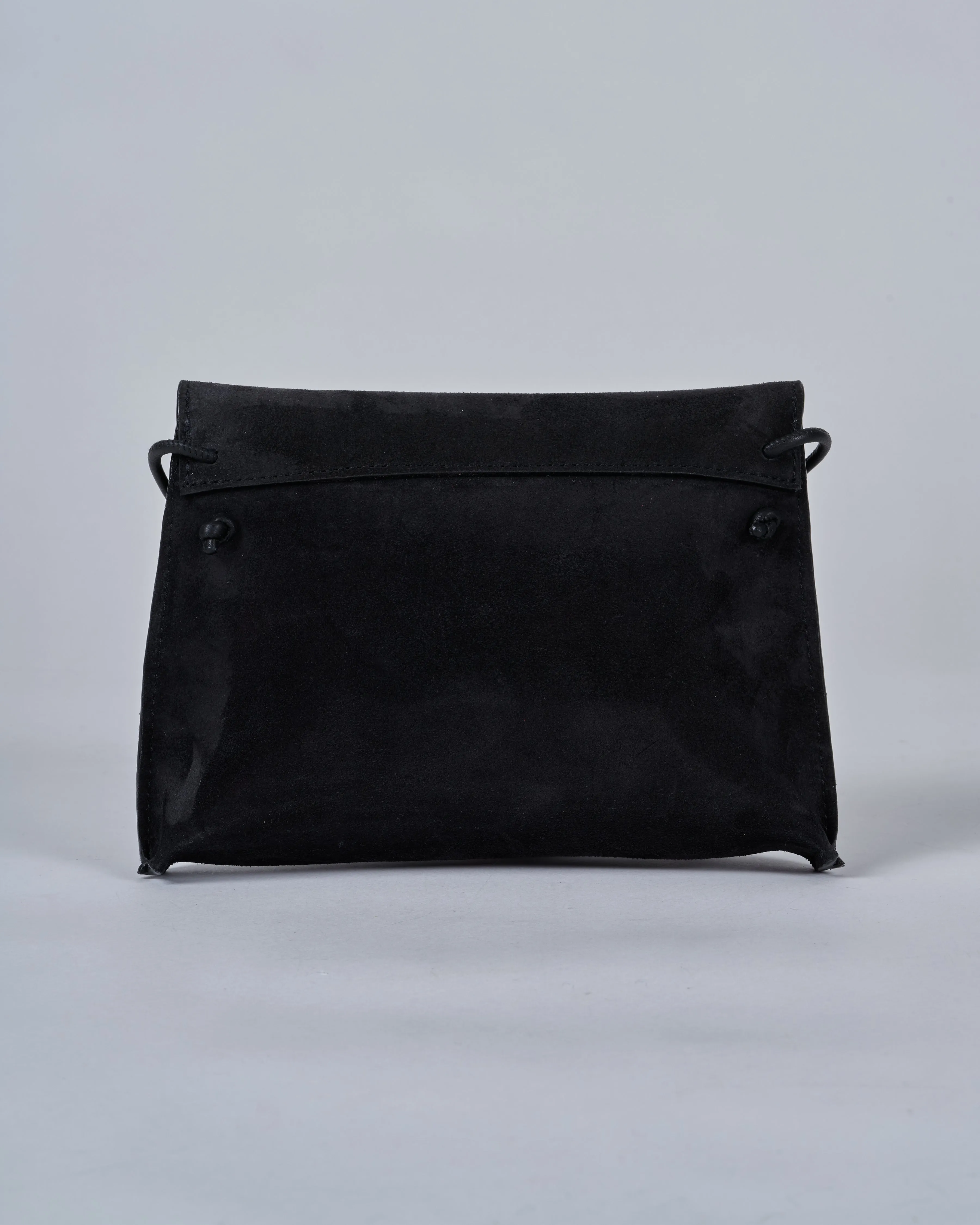 strappy foldover - black suede