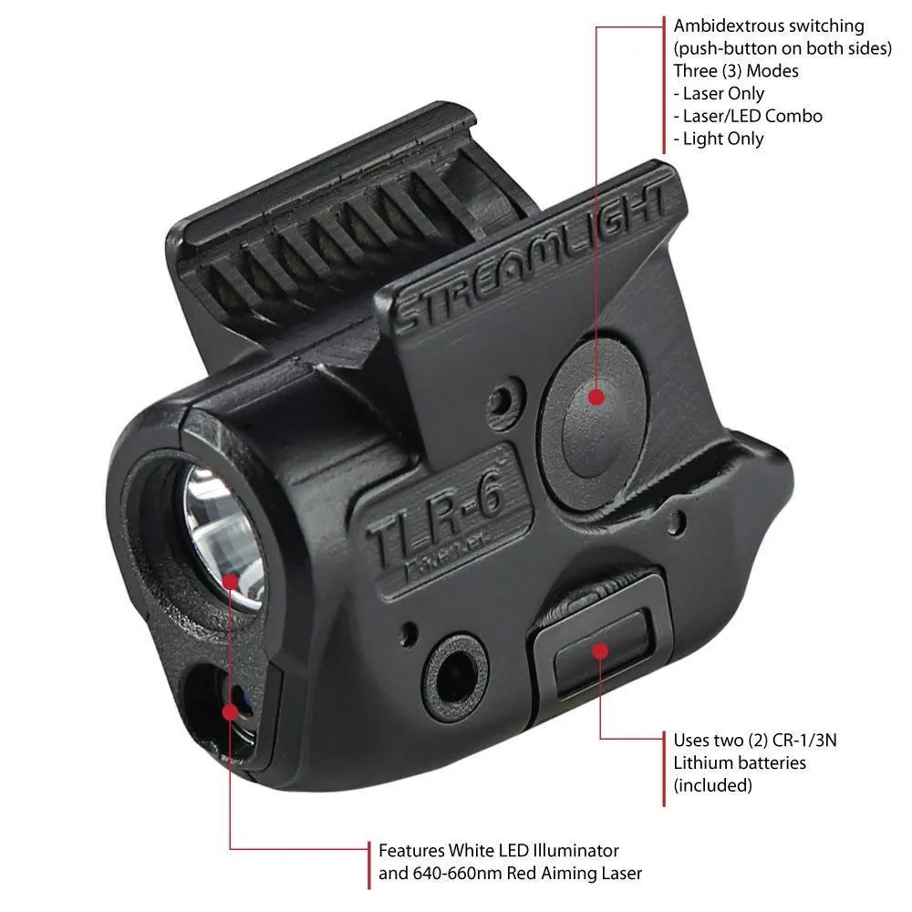 Streamlight TLR-6 Tactical Weapon Light with Integrated Red Aiming Laser Universal Kit