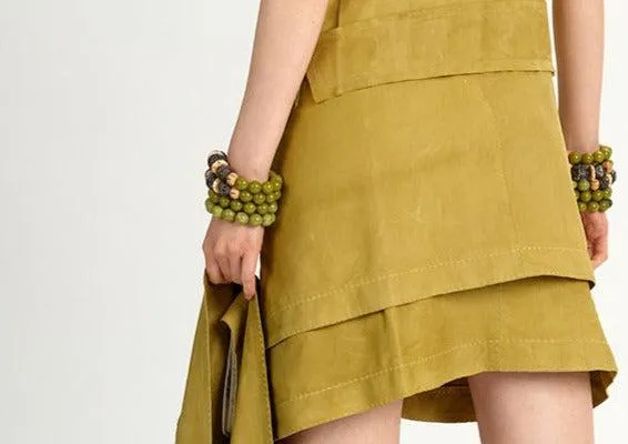 Suede Paneled Skirt