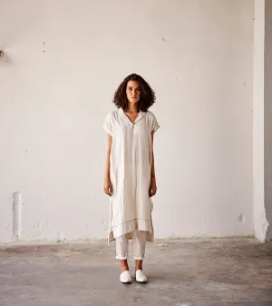 Summer Co-Ord Set White-Gauge Cotton-Fashion Edit Indian Summer-KW814-Khara Kapas