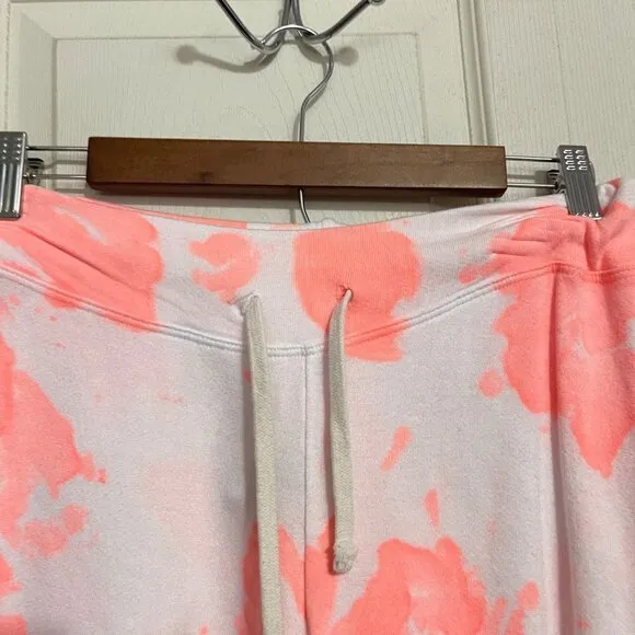 Sundry Women's NWT Pink Tie Dye Terry Drawstring High Rise Sweat Shorts Medium