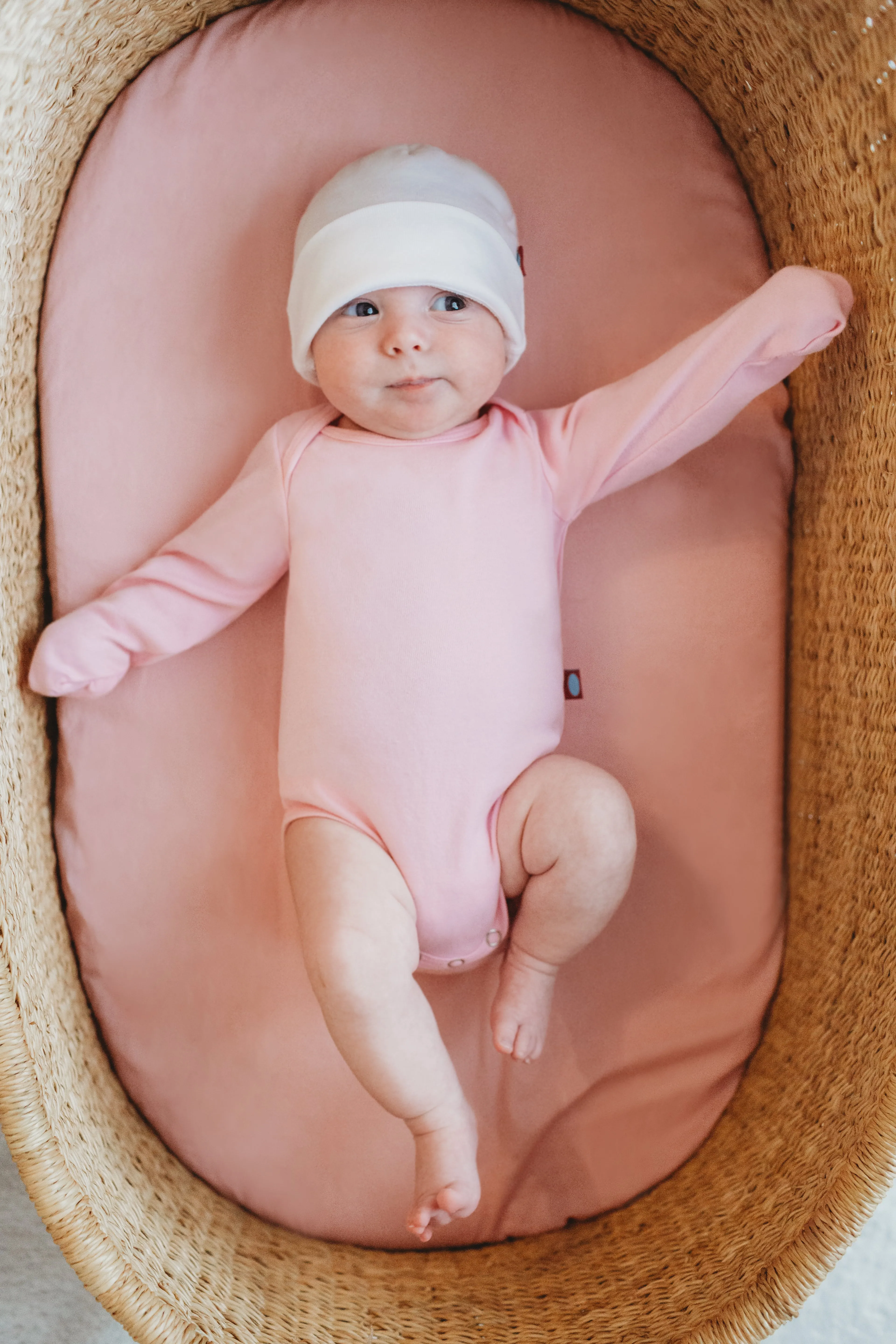 Super-Soft Organic Cotton Baby Rib Long Sleeve Snap Onesie| Bright Light Blue