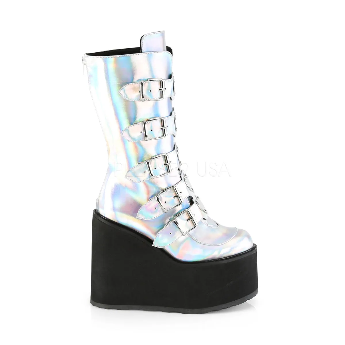 SWING-230  Silver Hologram Vegan Leather