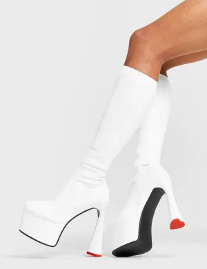 Talk Platform Knee High Boots