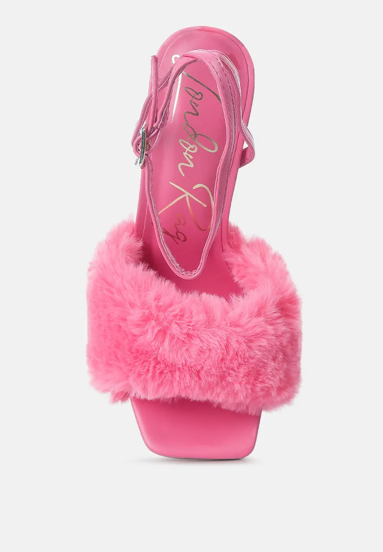 Tarantino Faux Fur Stiletto Sandals By Ruw