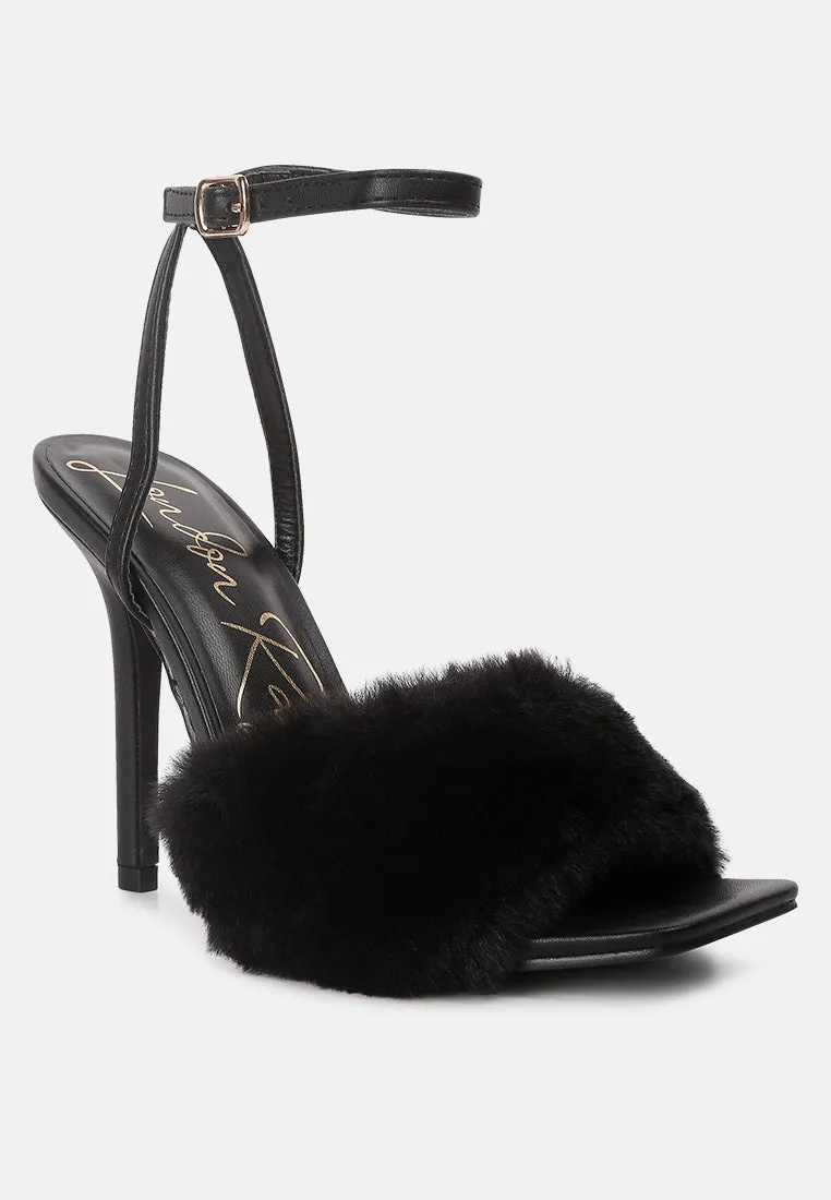 Tarantino Faux Fur Stiletto Sandals By Ruw