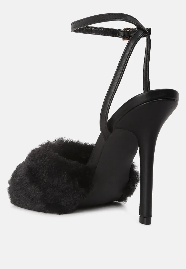 Tarantino Faux Fur Stiletto Sandals By Ruw