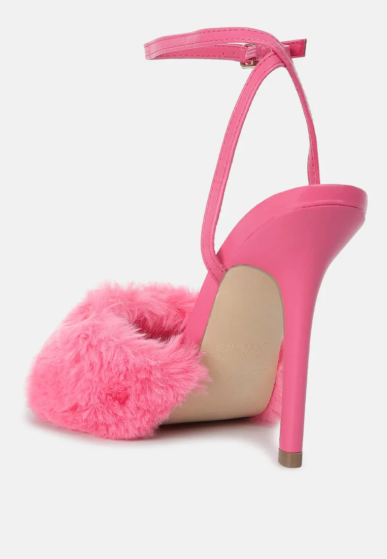 Tarantino Faux Fur Stiletto Sandals By Ruw