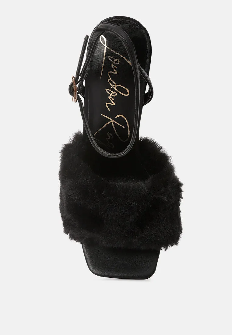 Tarantino Faux Fur Stiletto Sandals By Ruw