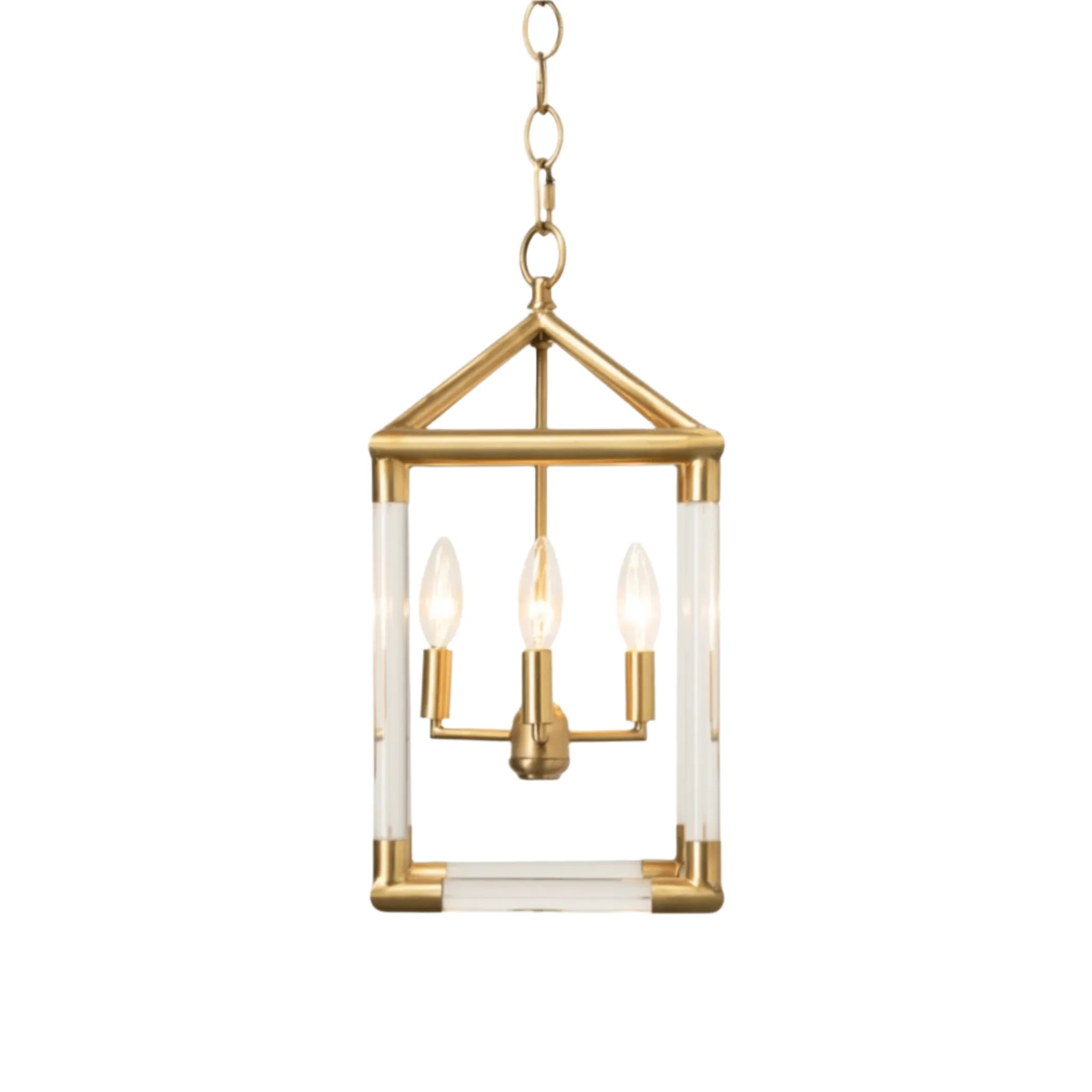 Teagan Matte Gold Lantern Chandelier - Three Sizes
