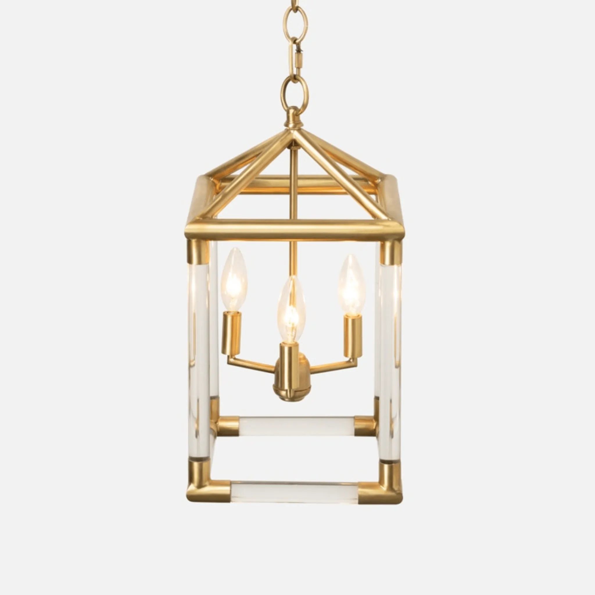Teagan Matte Gold Lantern Chandelier - Three Sizes
