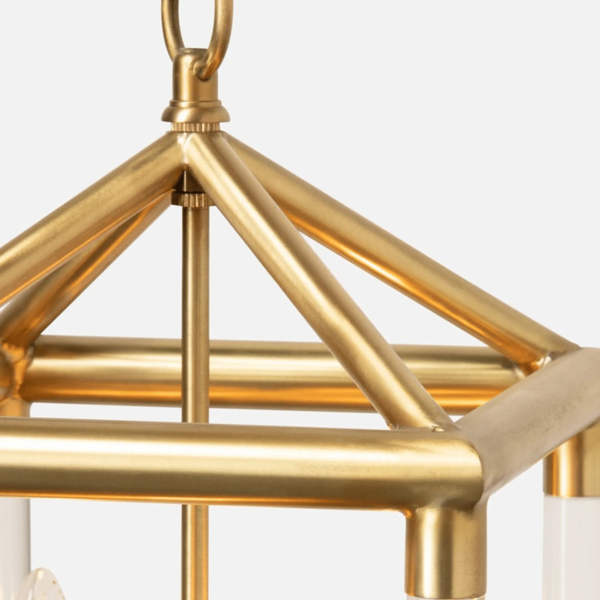 Teagan Matte Gold Lantern Chandelier - Three Sizes