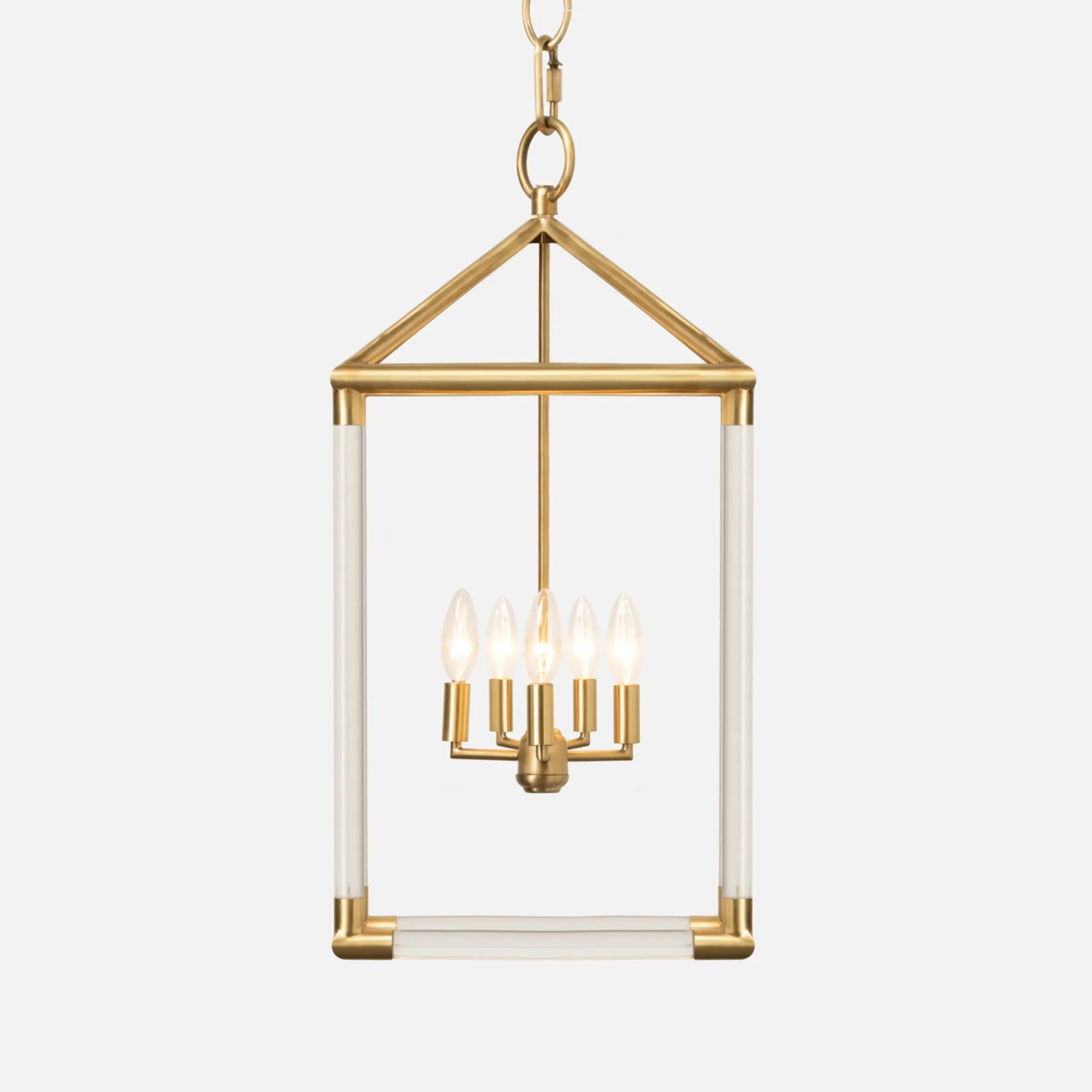 Teagan Matte Gold Lantern Chandelier - Three Sizes