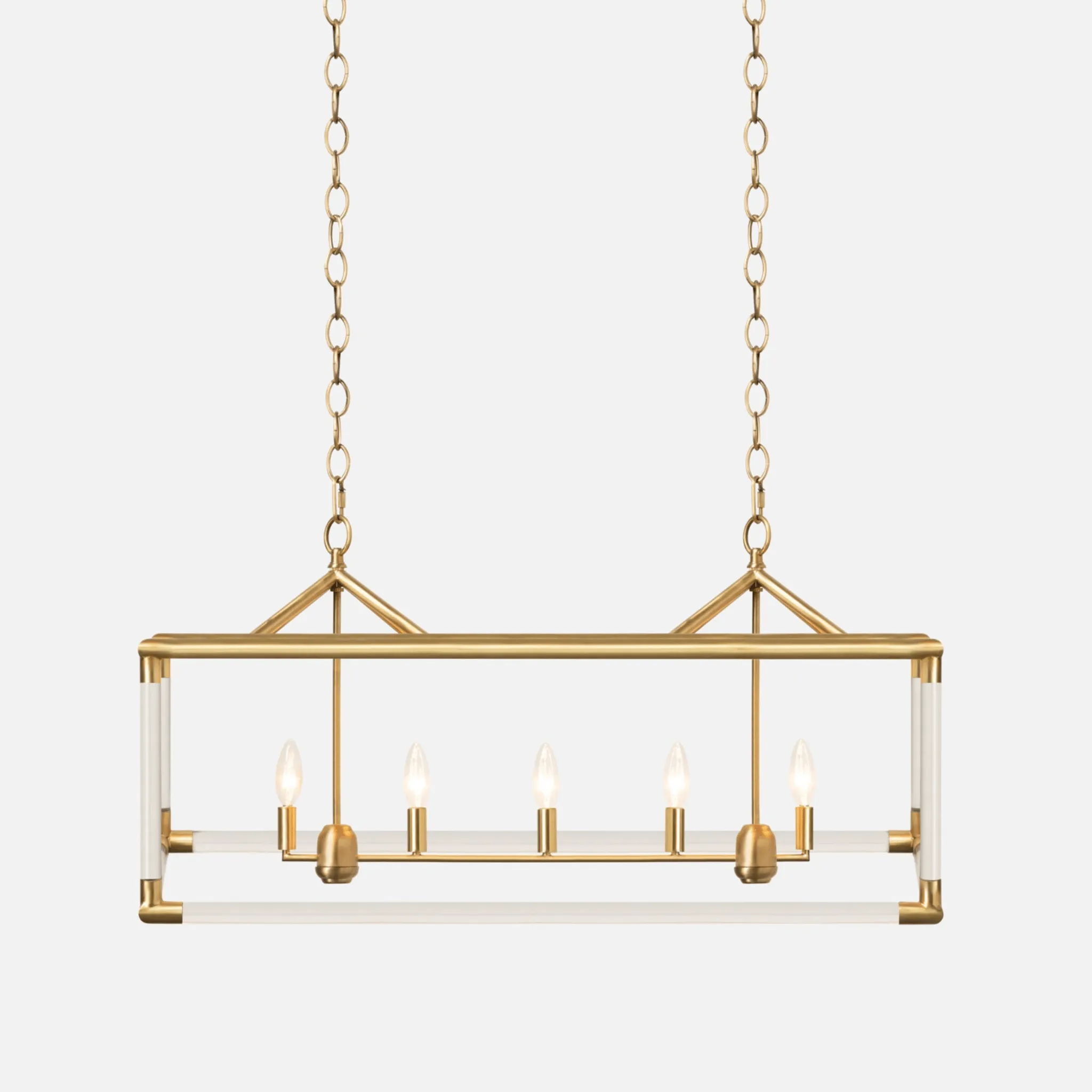 Teagan Matte Gold Lantern Chandelier - Three Sizes