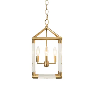 Teagan Matte Gold Lantern Chandelier - Three Sizes