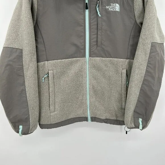 THE NORTH FACE Women's Gray Light Blue Fleece Full Zip Cozy Jacket Size Small