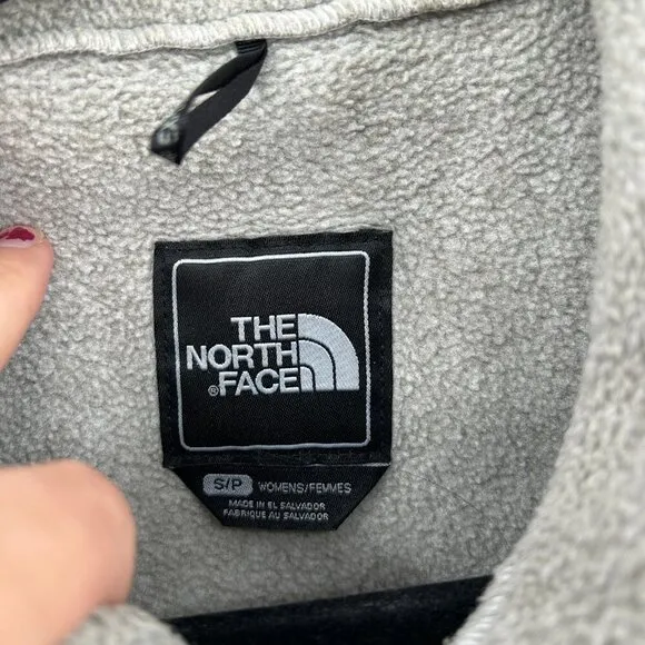 THE NORTH FACE Women's Gray Light Blue Fleece Full Zip Cozy Jacket Size Small