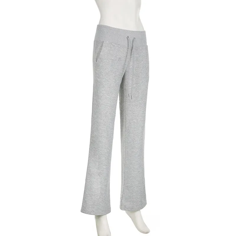 Tied Waist Wide Leg Sweat Pants