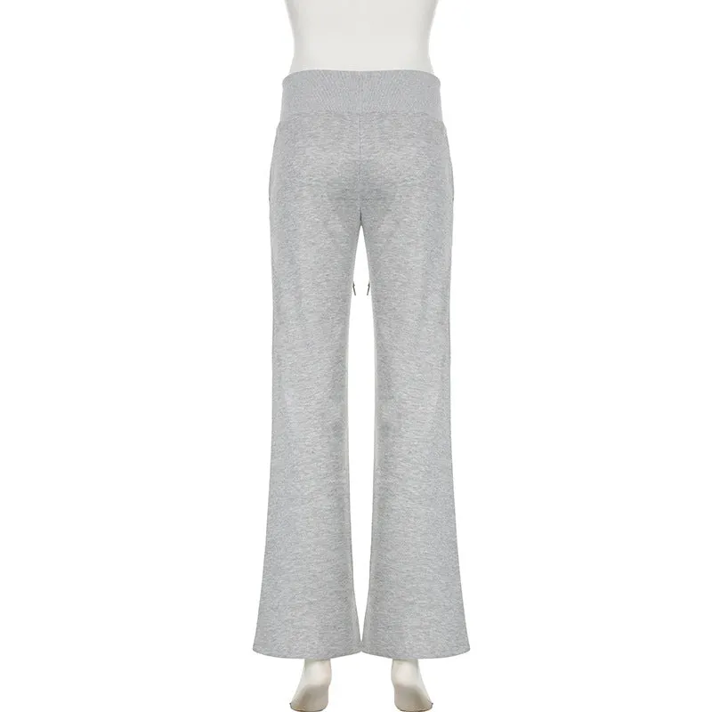 Tied Waist Wide Leg Sweat Pants