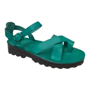 Tovah - Molded Crossover Strap Sandal | Turquoise