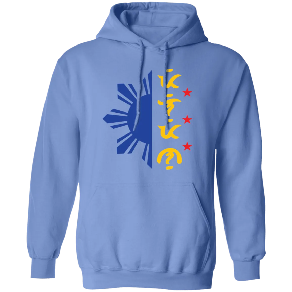 Tricolor Filipino in Baybayin Script Half Sun Unisex Pullover Hoodie