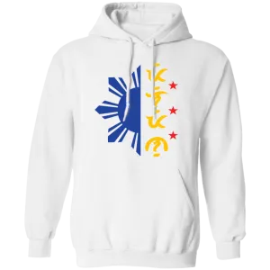 Tricolor Filipino in Baybayin Script Half Sun Unisex Pullover Hoodie