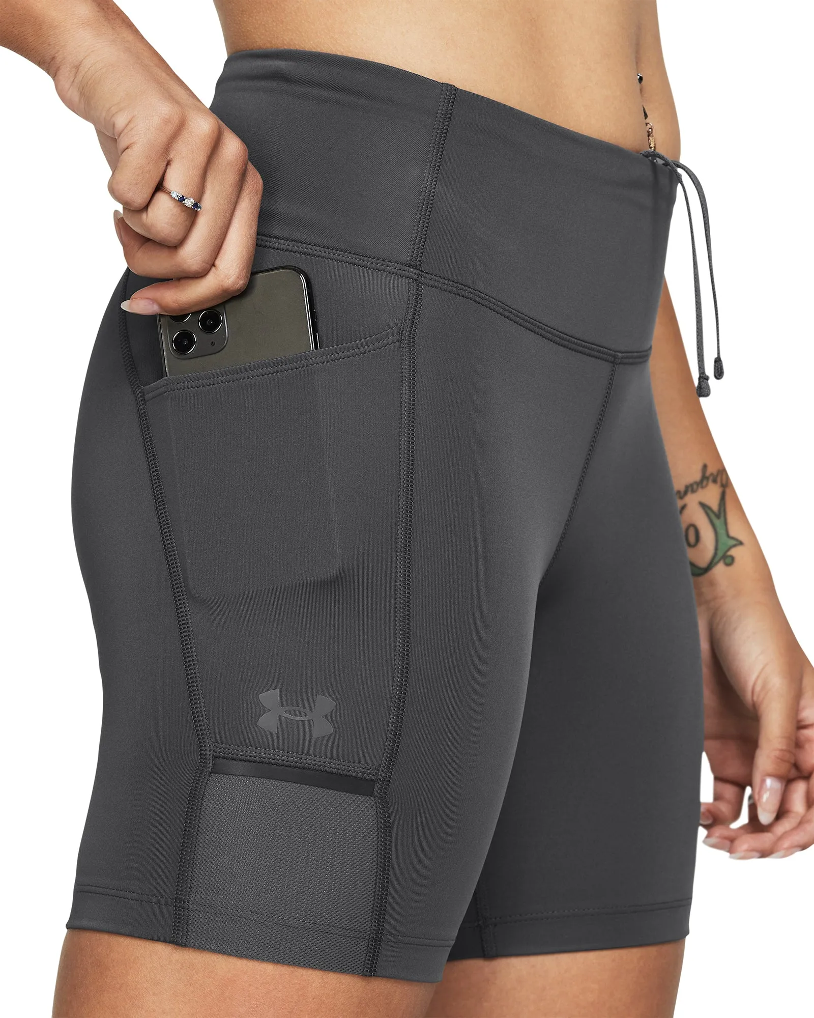 Under Armour Launch 6 Inch Womens Short Running Tights - Grey