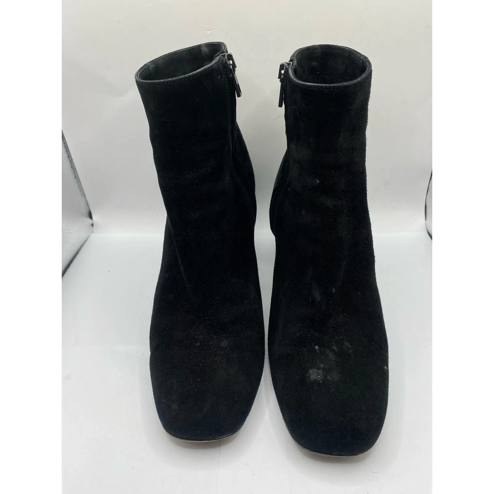 Vince Black Suede Heeled Ankle Boots Sz 9