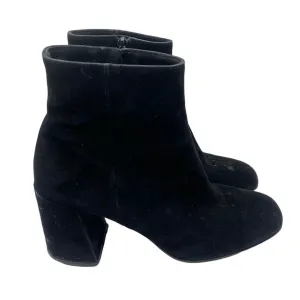 Vince Black Suede Heeled Ankle Boots Sz 9