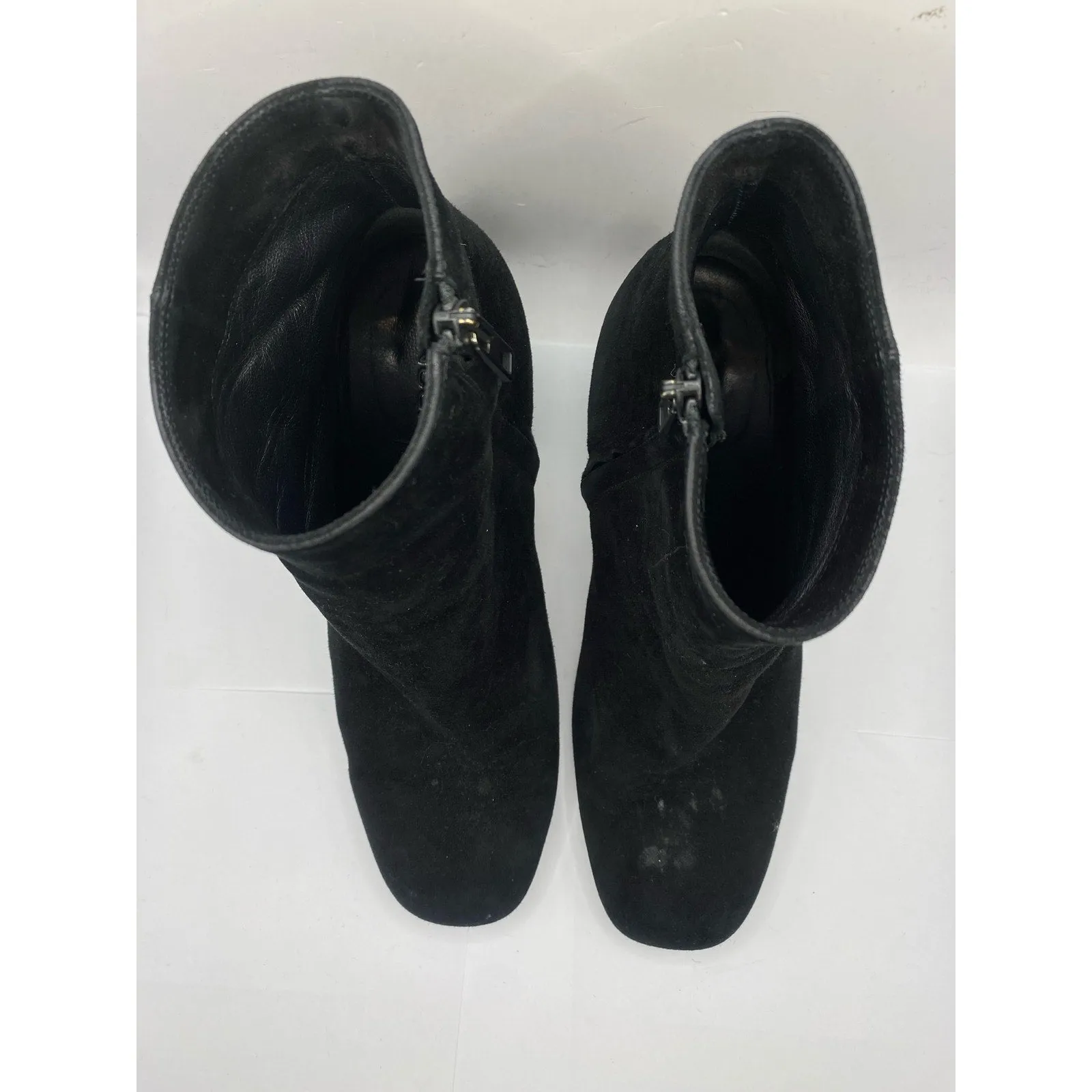 Vince Black Suede Heeled Ankle Boots Sz 9