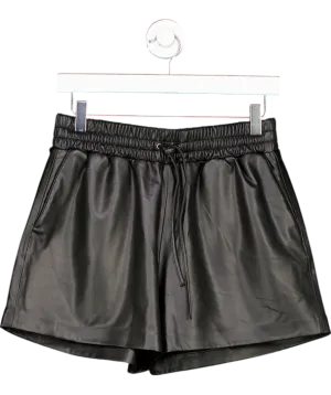 WAT. THE BRAND Black Vegan Leather Shorts UK 6