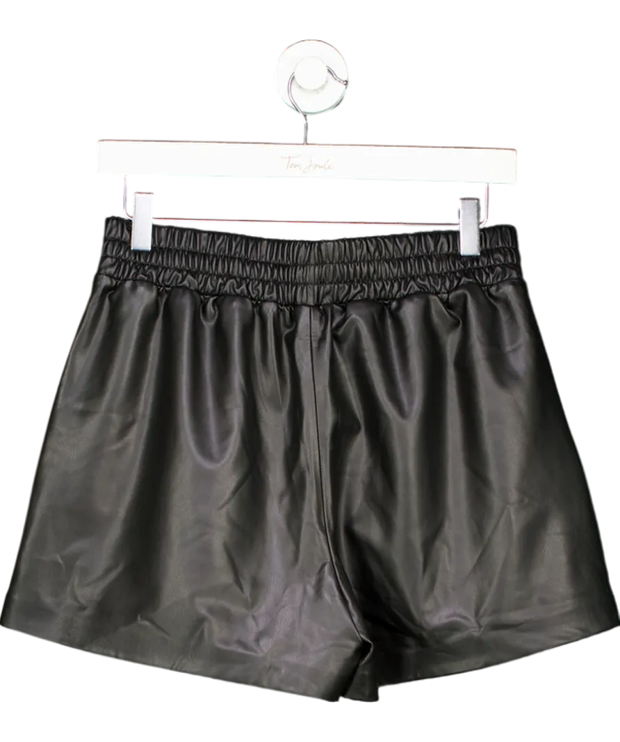 WAT. THE BRAND Black Vegan Leather Shorts UK 6